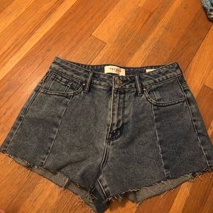 High waisted jean shorts